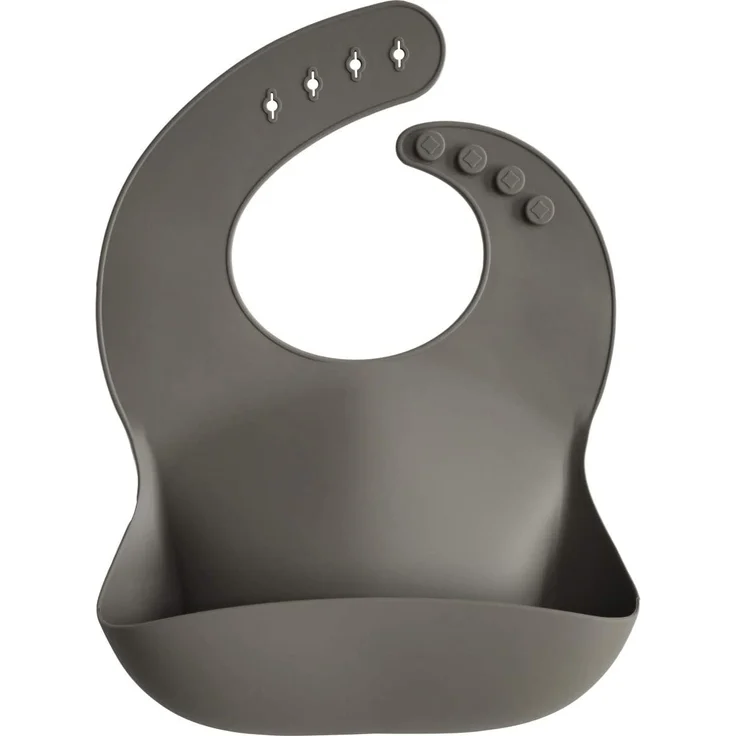 Mushie Silikon-Lätzchen Dove Grey Grau 1 – Bild 1