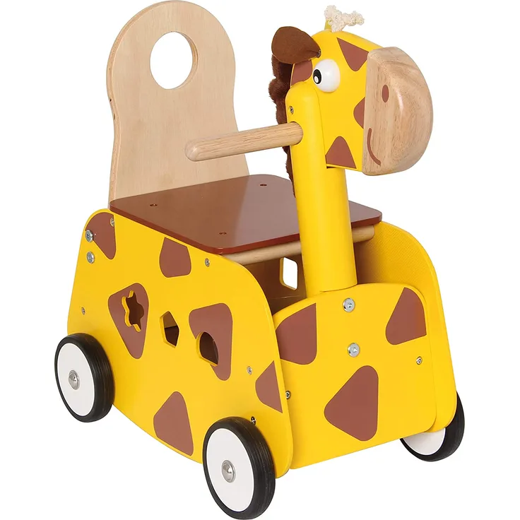 Bartl 112025 - Schiebewagen Giraffe Lauflernwagen Rutscher Rutscherwagen Laufwagen Kleinkind laufen