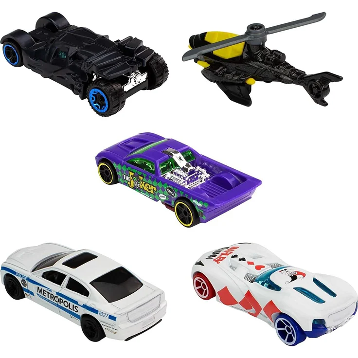 Hot Wheels GWW94 - 5er Set Batman Spielzeug Die-Cast Autos, ab 3 Jahren – Bild 2
