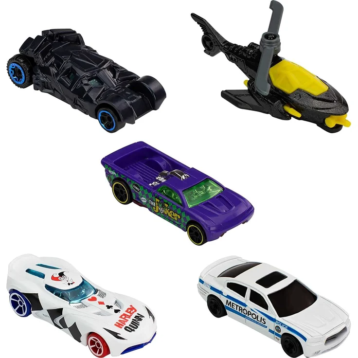 Hot Wheels GWW94 - 5er Set Batman Spielzeug Die-Cast Autos, ab 3 Jahren – Bild 1