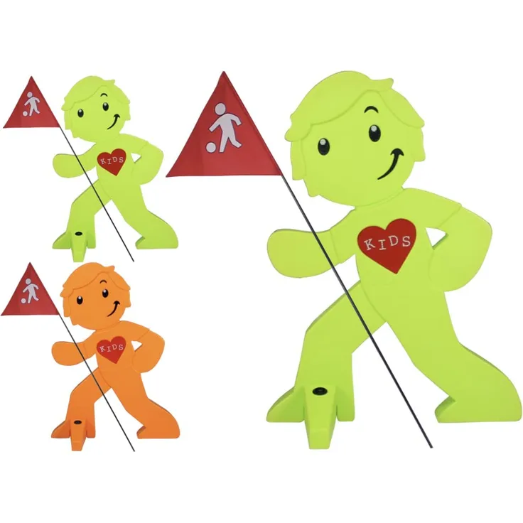 BEACHTREKKER Streetbuddy Warnfigur für mehr Kindersicherheit - 3er Set - 2x grün 1x orange