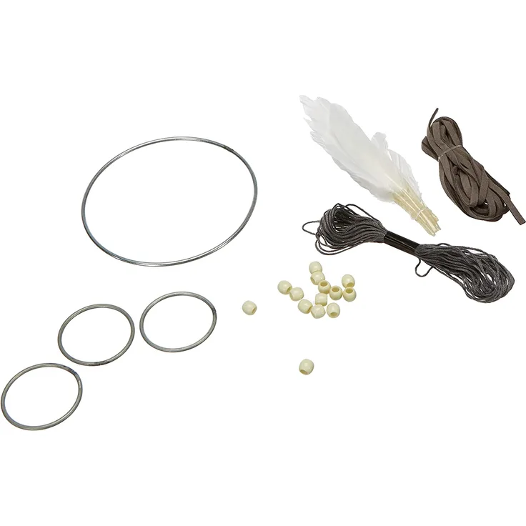 Rayher 66045000 BP: DIY Traumfänger, 17x33 cm, weiß/grau, SB-Btl 1 Stück