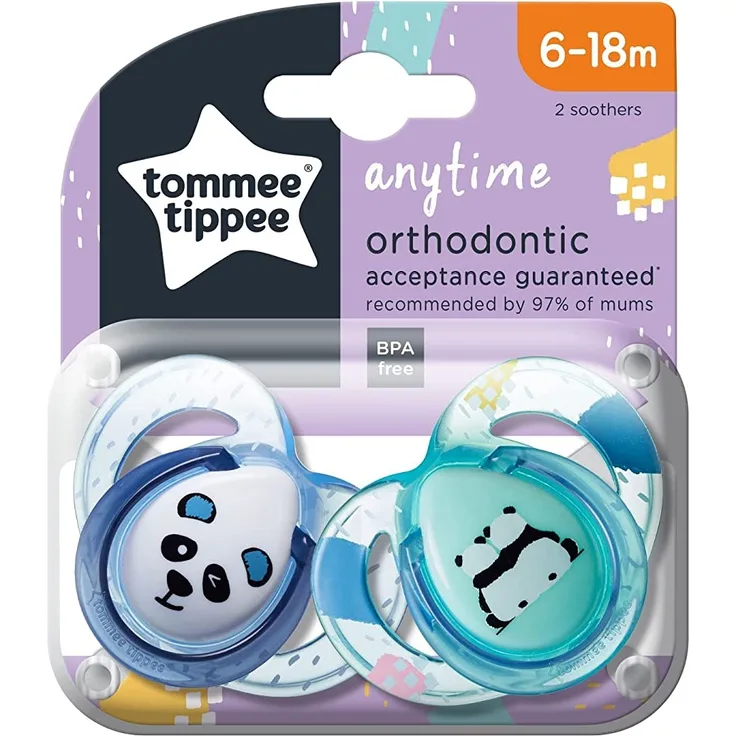 Tommee Tippee Closer to Nature Soothers, 6-18 Monate, 1 Pack x 2 soothers (Sortiert Model)