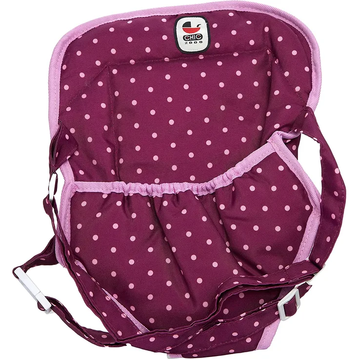 Bayer Chic 2000 782 29 - Puppen-Tragegurt, Dots Brombeere, lila/rosa