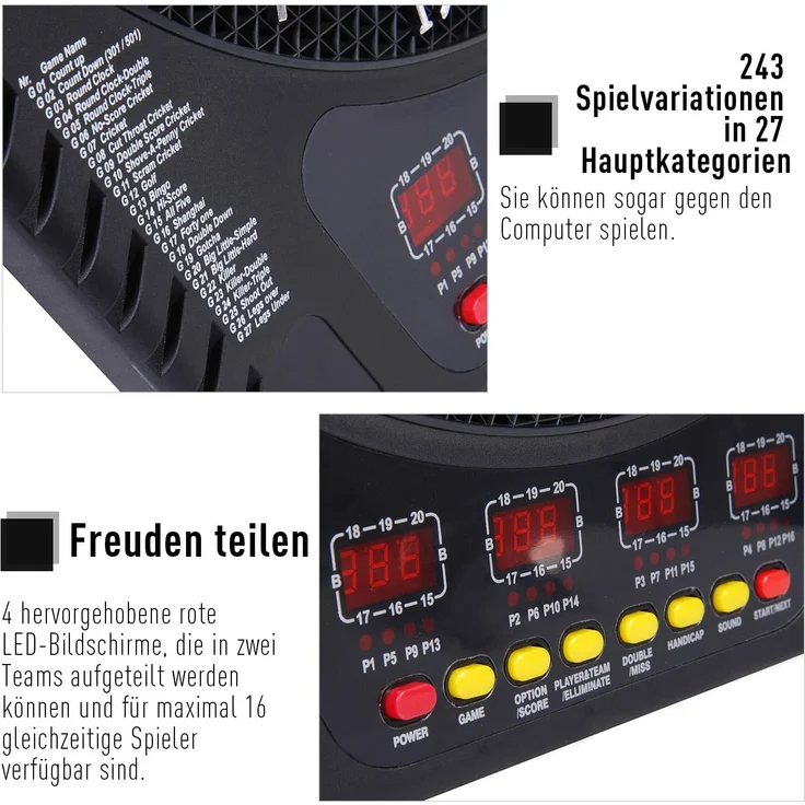 Elektronische Dartscheibe für bis zu 16 Spieler – Bild 5