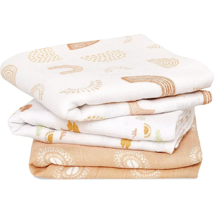 aden + anais musy Spucktücher, Mulltücher-Set für Neugeborene & Kleinkinder, 100% Baumwolle Mehrzweck-Babytücher für Mädchen & Jungen, 70x70cm, 3er Pack, Keep Rising