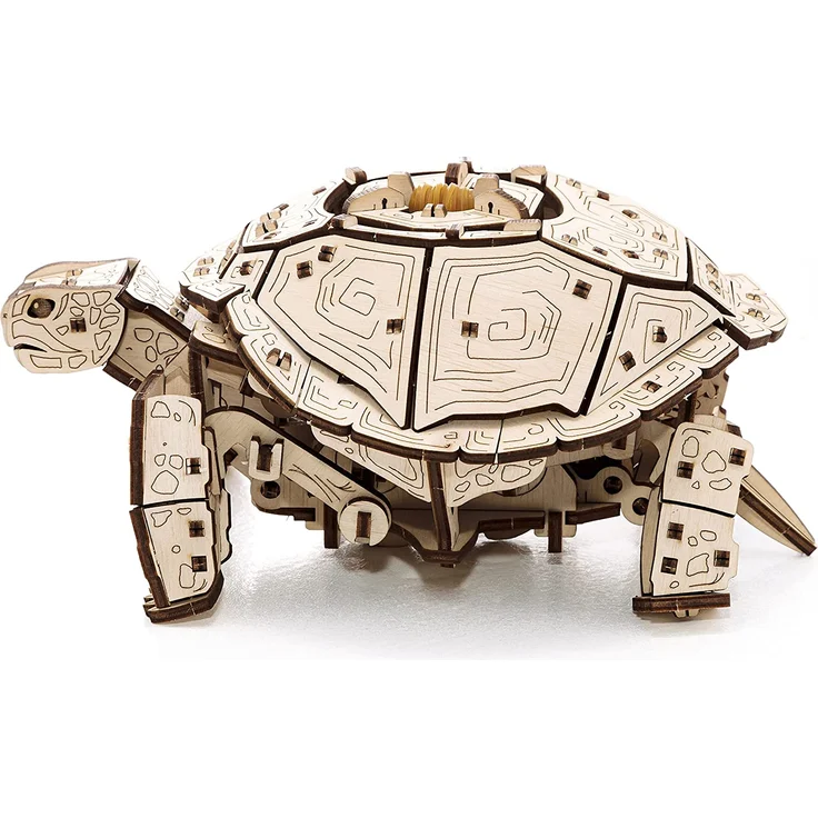 EWA Eco-Wood-Art Turtle 3D Holzpuzzle für Jugendliche und Erwachsene-Mechanisches Schildkröte Modell-DIY-Bausatz, Selbstmontage, kein Kleber erforderlich-269 Stück, Natürlich – Bild 2