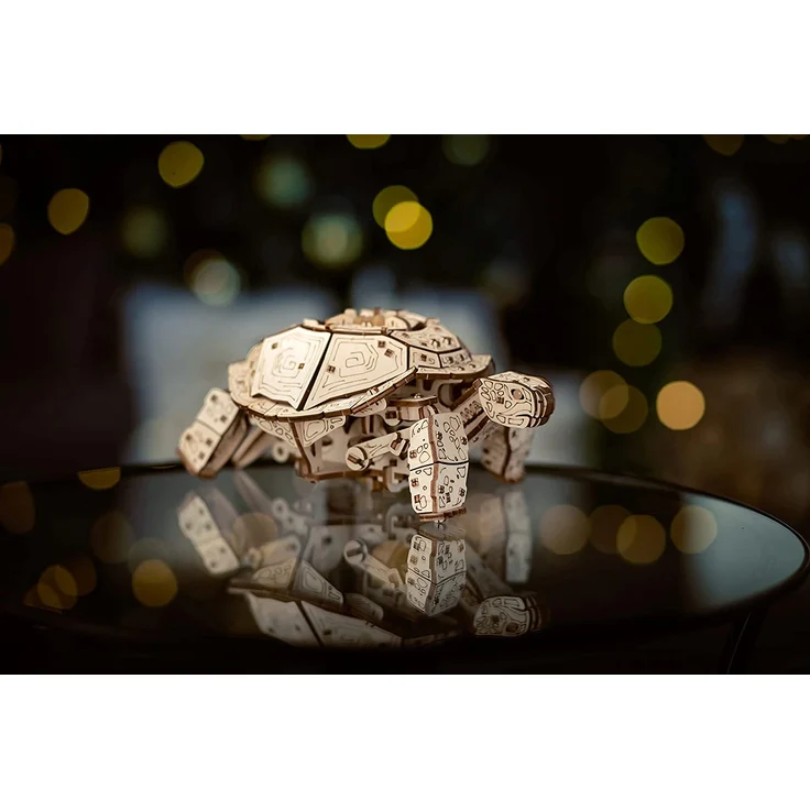EWA Eco-Wood-Art Turtle 3D Holzpuzzle für Jugendliche und Erwachsene-Mechanisches Schildkröte Modell-DIY-Bausatz, Selbstmontage, kein Kleber erforderlich-269 Stück, Natürlich – Bild 5