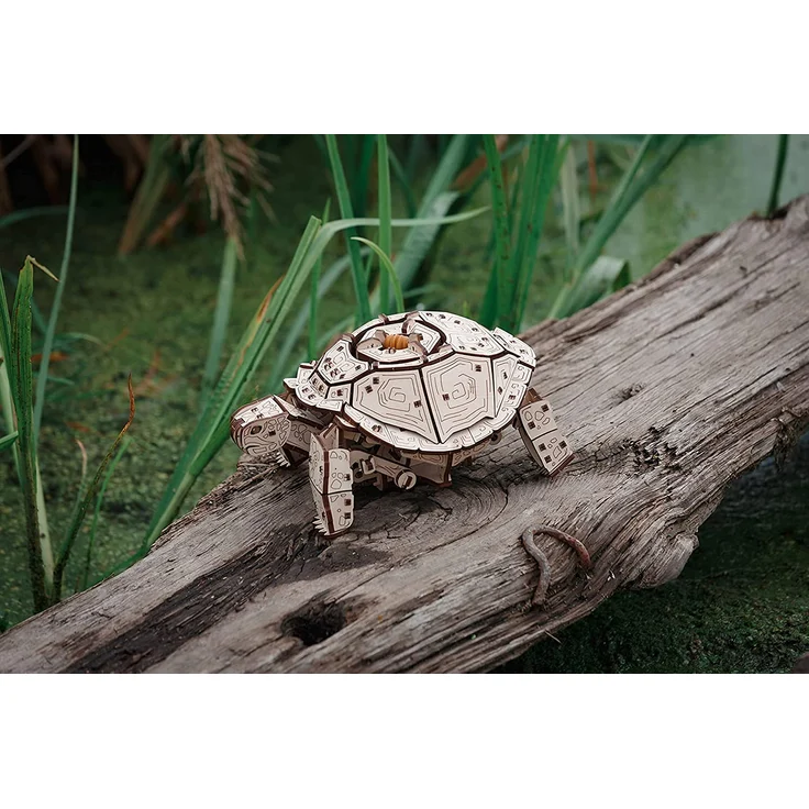 EWA Eco-Wood-Art Turtle 3D Holzpuzzle für Jugendliche und Erwachsene-Mechanisches Schildkröte Modell-DIY-Bausatz, Selbstmontage, kein Kleber erforderlich-269 Stück, Natürlich – Bild 6