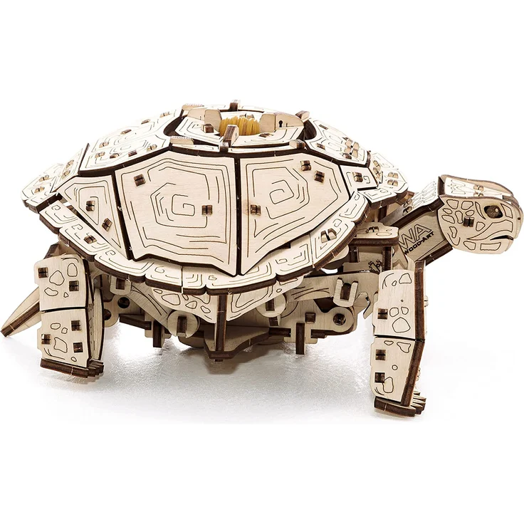 EWA Eco-Wood-Art Turtle 3D Holzpuzzle für Jugendliche und Erwachsene-Mechanisches Schildkröte Modell-DIY-Bausatz, Selbstmontage, kein Kleber erforderlich-269 Stück, Natürlich – Bild 3