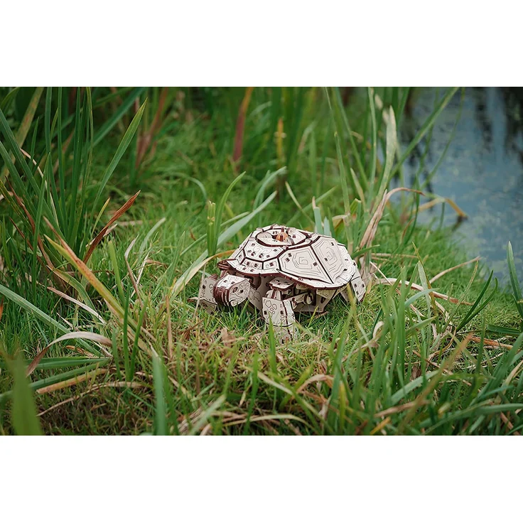 EWA Eco-Wood-Art Turtle 3D Holzpuzzle für Jugendliche und Erwachsene-Mechanisches Schildkröte Modell-DIY-Bausatz, Selbstmontage, kein Kleber erforderlich-269 Stück, Natürlich – Bild 8
