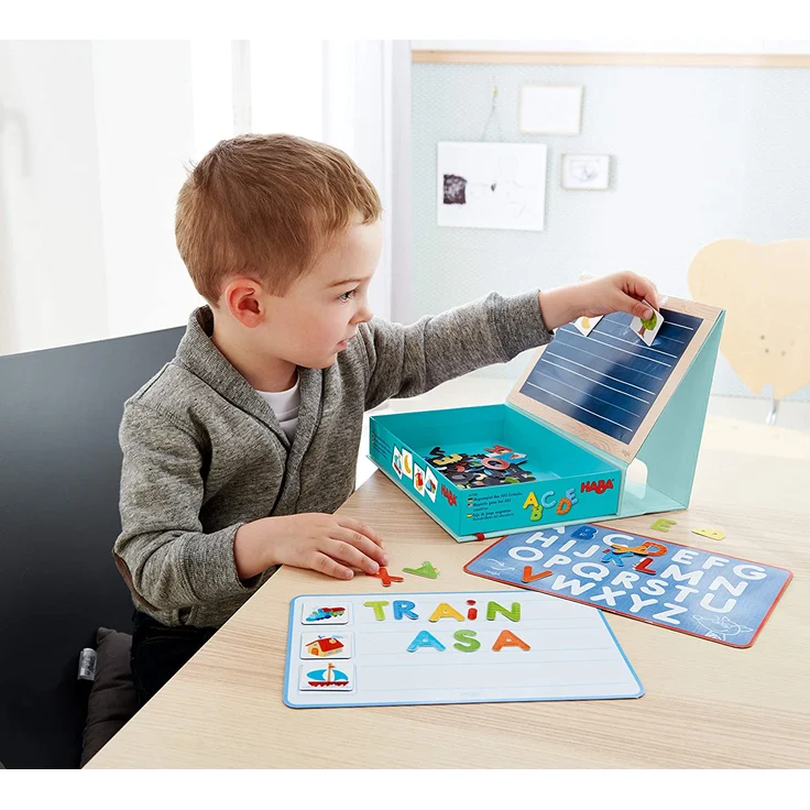 HABA 302590 - Magnetspiel-Box ABC-Entdecker | Fröhlich-buntes Buchstaben-Legespiel ab 4 Jahren | Zum spielerischen Kennenlernen des Alphabets und Schreiben erster Wörter - Preisvergleich – Bild 3