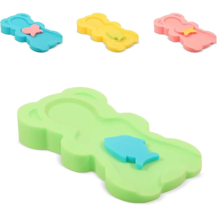 Lorelli Baby Badewanneneinlage Midi, weich, 2 Schwämme, verschiedenen Motiven grün