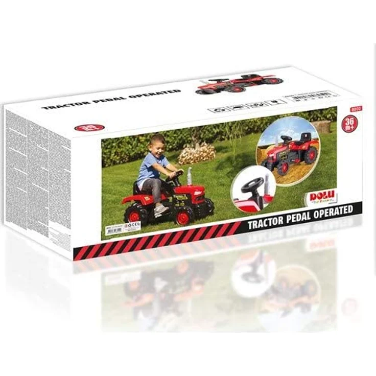 Trettraktor Groß Rot Kinderfahrzeug tretfahrzeug Kinder Traktor Tretbulldog Neu – Bild 3