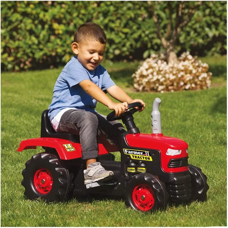Trettraktor Groß Rot Kinderfahrzeug tretfahrzeug Kinder Traktor Tretbulldog Neu – Bild 5