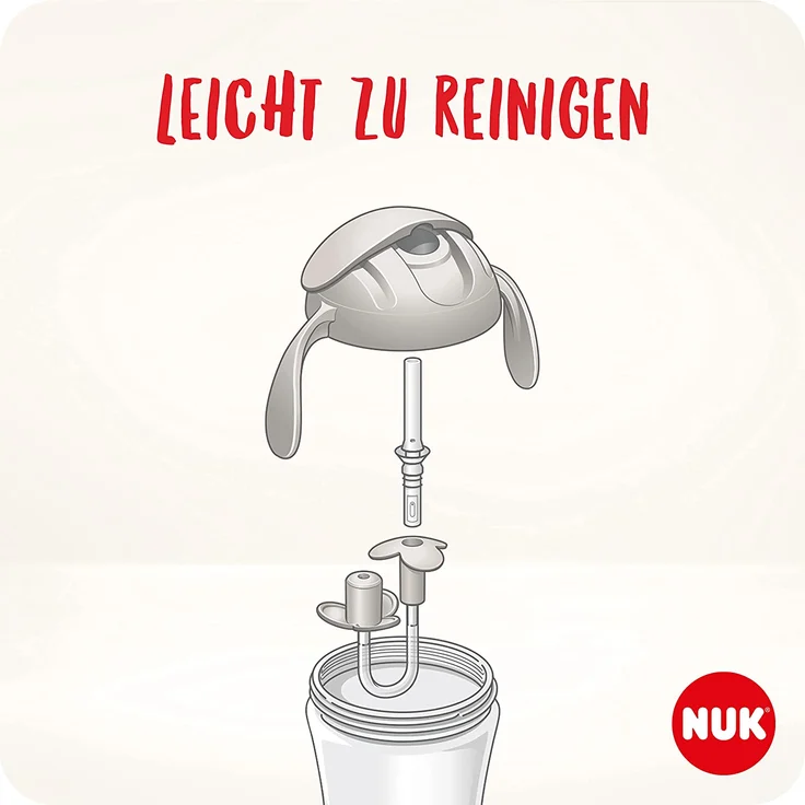NUK Motion Cup Trinklernbecher | 230ml | auslaufsicherer, weicher Strohhalm | ergonomisch geformte Griffe | 8+ Monate | BPA frei | Gelb – Bild 4