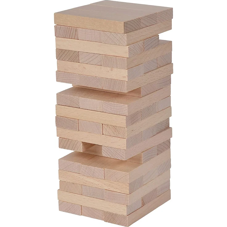 Eichhorn Stapelspiel, Geschicklichkeitsspiel für die ganze Familie, Balance Tower gefertigt aus unbehandelten Holz, Wackelturm 54 teilig, geeignet ab 5 Jahren – Bild 3