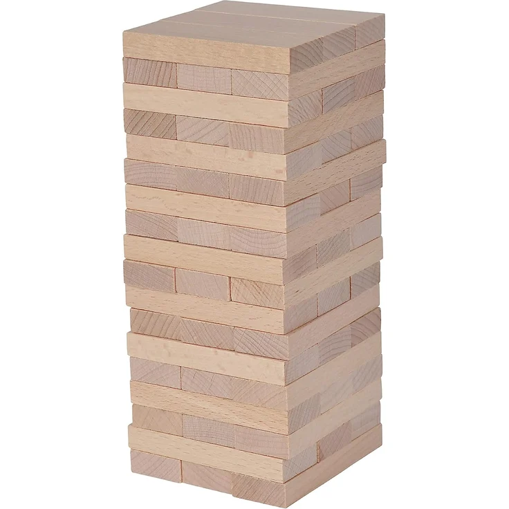 Eichhorn Stapelspiel, Geschicklichkeitsspiel für die ganze Familie, Balance Tower gefertigt aus unbehandelten Holz, Wackelturm 54 teilig, geeignet ab 5 Jahren – Bild 2