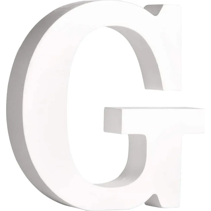 Rayher 62658000 MDF- Buchstabe G , weiß, 11cm, Stärke 2cm