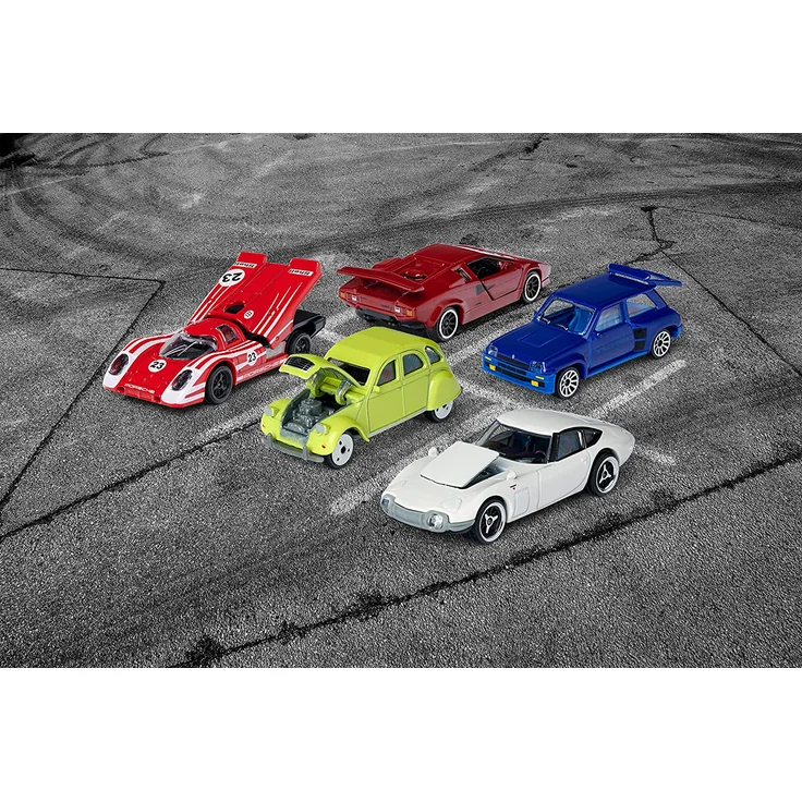 Majorette Vintage 5er-Geschenkset, Spielzeugautos mit Freilauf aus Metall, Vintage-Versionen von Ford, Porsche, Renault und VW, bewegliche Teile, 7,5 cm – Bild 7
