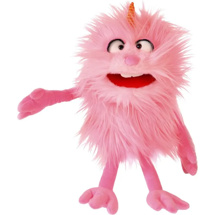 Horror-Shop Pinky Unicorn Bauchredner Handpuppe