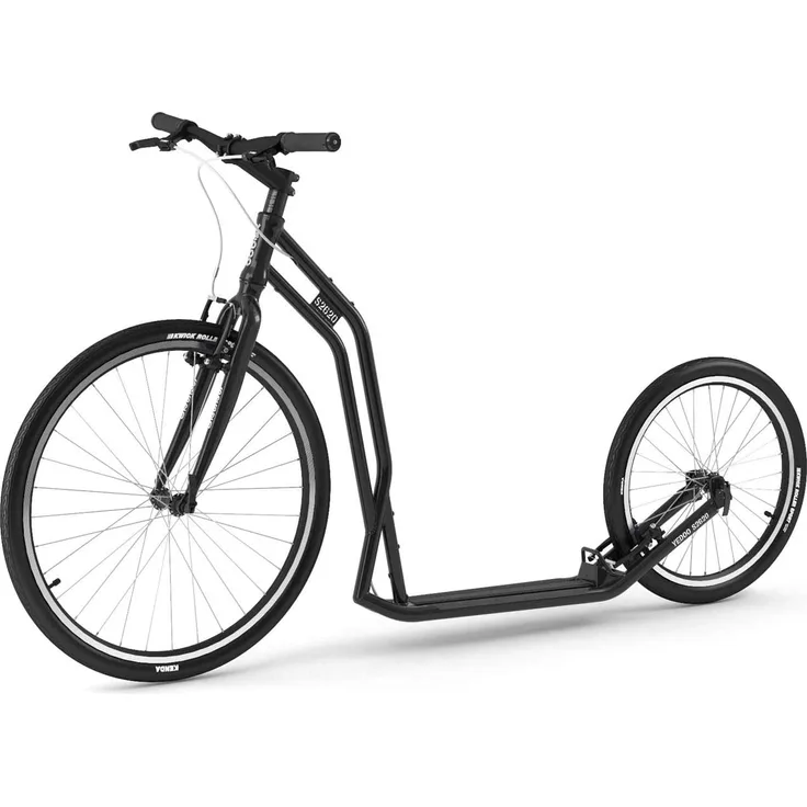 Yedoo S2620 Tretroller - bis 130 kg, Kickscooter mit Luftreifen 26/20 - Roller Scooter für Erwachsene, Dogscooter (schwarz)