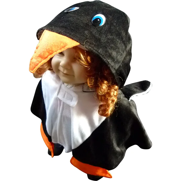 Seruna Pinguin-Umhang, AN67 Gr. 74-98, für Klein-Kinder, Babies, Pinguin-Kostüme Pinguine Kinder-Kostüme Fasching Karneval, Kinder-Karnevalskostüme, Kinder-Faschingskostüme, Geburtstags-Geschenk