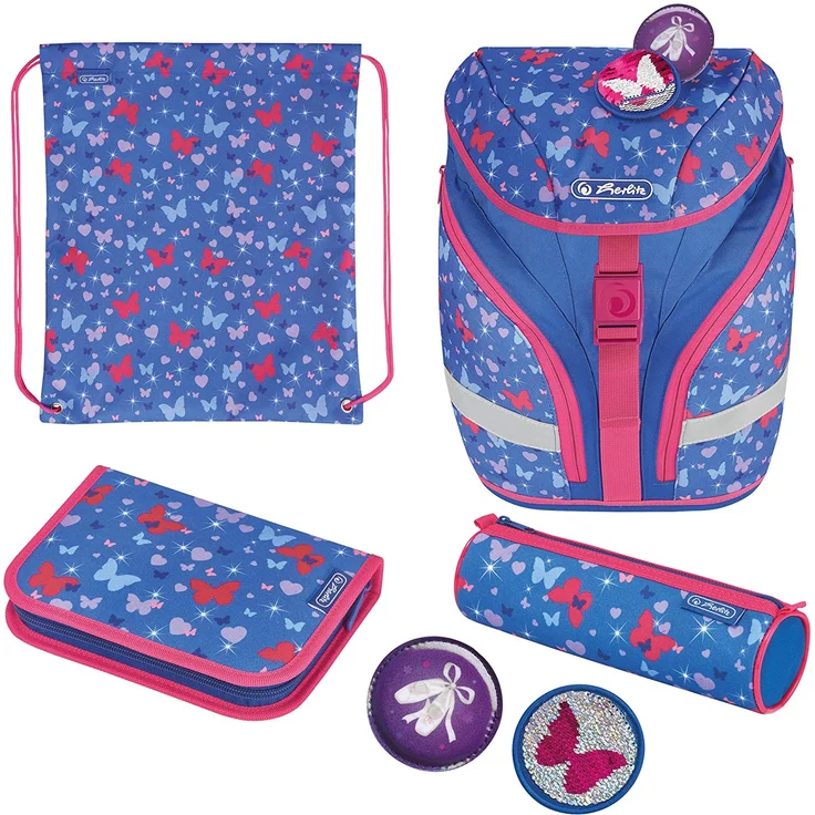 Herlitz Schulranzen-Set 5-tlg. SoftLight Plus Butterfly – Bild 1
