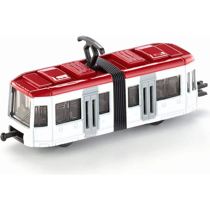 siku 1011, Straßenbahn, Metall/Kunststoff, Weiß/Rot, Standard-siku-Eisenbahnkupplungen zum Verbinden mit anderen Zügen – Bild 1