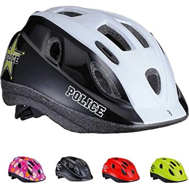 BBB Cycling -Youth Kinder Fahrradhelm Boogy BHE-37, Glänzend Schwarz S (48-54 cm)
