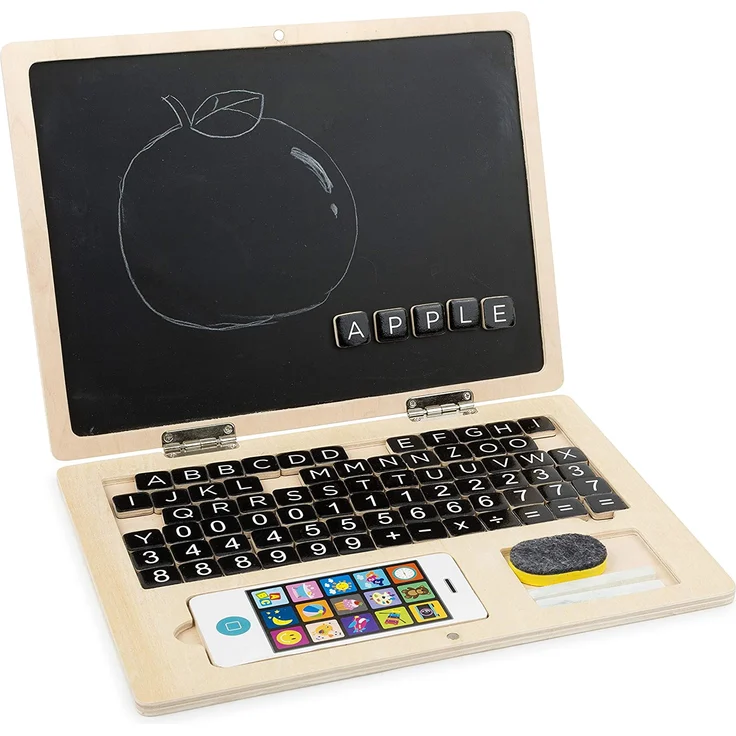 Holz-Laptop mit Magnet-Tafel - Preisvergleich – Bild 1