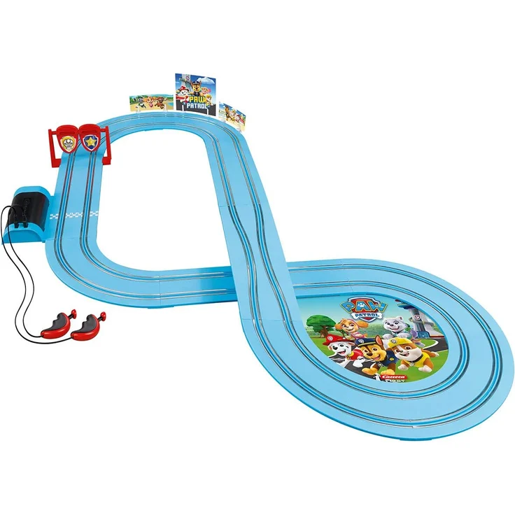Carrera FIRST PAW PATROL On the Double 2,4m Rennstrecken-Set | 2 ferngesteuerte Fahrzeuge mit Chase und Rubble | mit Handregler & Streckenteilen | Spielzeug für Kinder ab 3 Jahren – Bild 3