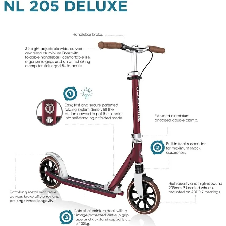 Scooter NL 205 Deluxe dunkelrot – Bild 6