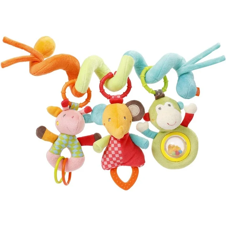 Fehn 074451 Activity-Spirale Safari – Stoff-Spirale zum Greifen und Fühlen für Bett, Kinderwagen, Laufgitter anpassbar – Für Babys und Kleinkindern ab 0+ Monaten – Maße: 30cm lang – Bild 1