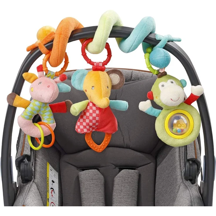 Fehn 074451 Activity-Spirale Safari – Stoff-Spirale zum Greifen und Fühlen für Bett, Kinderwagen, Laufgitter anpassbar – Für Babys und Kleinkindern ab 0+ Monaten – Maße: 30cm lang – Bild 6