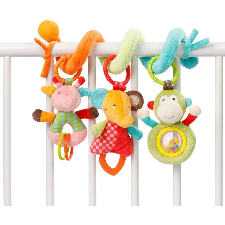 Fehn 074451 Activity-Spirale Safari – Stoff-Spirale zum Greifen und Fühlen für Bett, Kinderwagen, Laufgitter anpassbar – Für Babys und Kleinkindern ab 0+ Monaten – Maße: 30cm lang – Bild 7