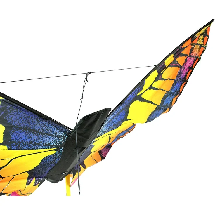 HQ Windspiration 106542 - Butterfly Kite Swallowtail 'L' Kinderdrachen Einleiner, ab 5 Jahren, 80x130cm und 2x600 cm Drachenschwanz, inkl. 17kp Polyesterschnur 40m auf Spule, 2-5 Beaufort – Bild 12