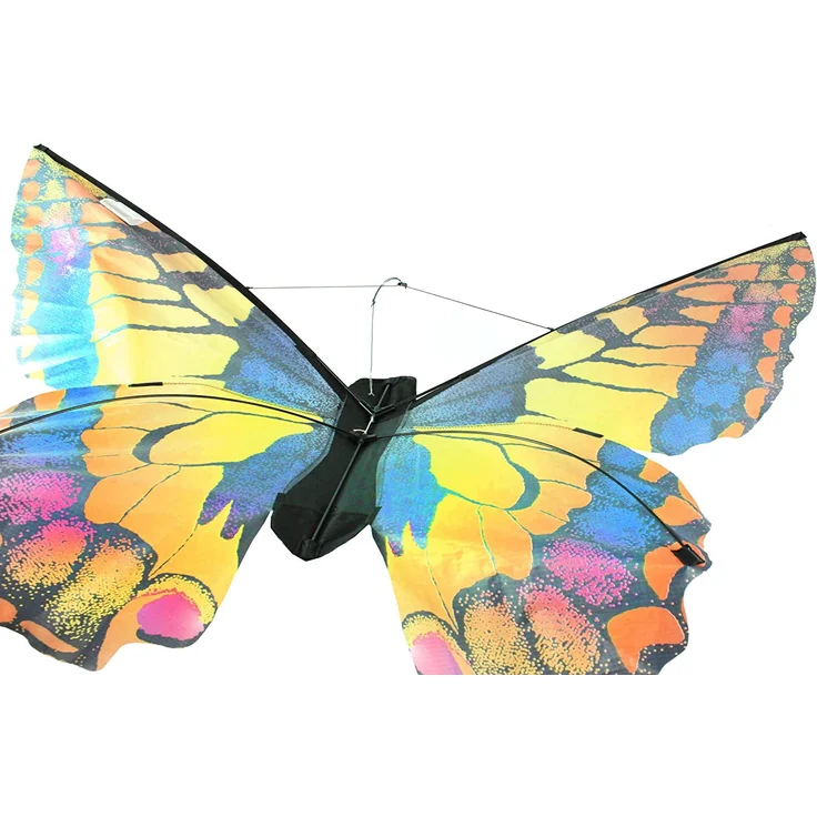HQ Windspiration 106542 - Butterfly Kite Swallowtail 'L' Kinderdrachen Einleiner, ab 5 Jahren, 80x130cm und 2x600 cm Drachenschwanz, inkl. 17kp Polyesterschnur 40m auf Spule, 2-5 Beaufort – Bild 4