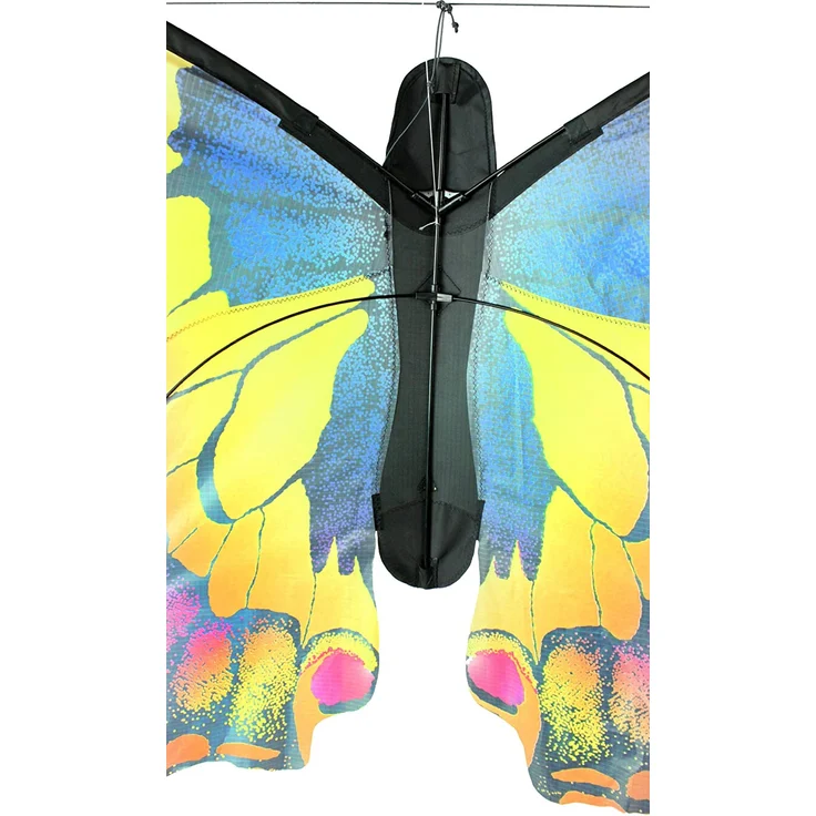 HQ Windspiration 106542 - Butterfly Kite Swallowtail 'L' Kinderdrachen Einleiner, ab 5 Jahren, 80x130cm und 2x600 cm Drachenschwanz, inkl. 17kp Polyesterschnur 40m auf Spule, 2-5 Beaufort – Bild 3