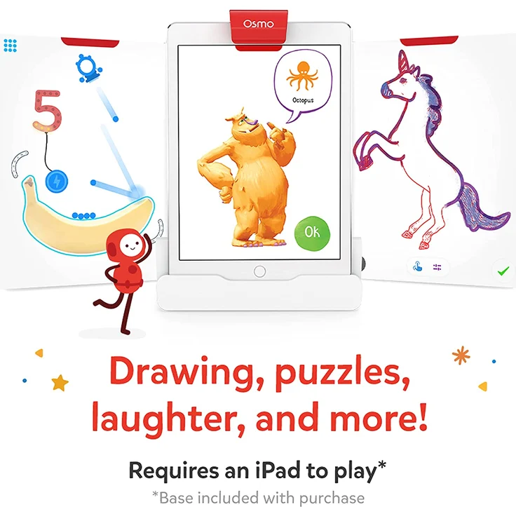 Osmo - Kreatives Starter-Kit für iPad - 3 pädagogische Lernspiele - 5-10 Jahre - Zeichnen, Wortprobleme & frühe Physik - STEM-Spielzeug (Osmo-Basis enthalten) – Bild 2