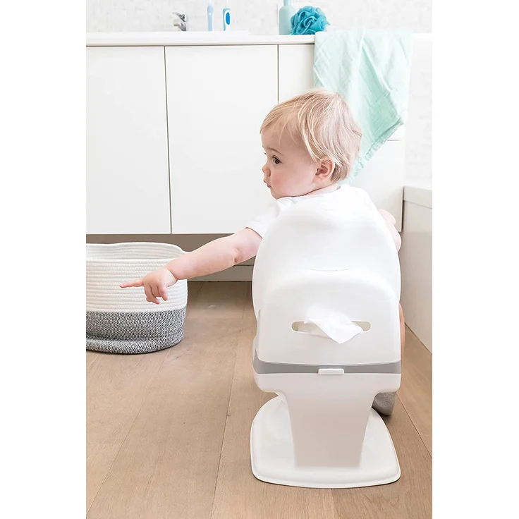 Nuby Dr. Talbot's - My Real Potty - Kinder Töpfchen mit Spülgeräusch - Toilettentrainer für Kinder - mit echtem Sound und Batterien sind im Lieferumfang enthalten - Toilette Grau und Weiß - 18+ Monate – Bild 5