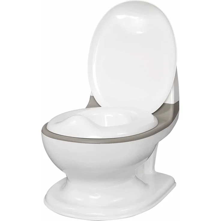 Nuby Dr. Talbot's - My Real Potty - Kinder Töpfchen mit Spülgeräusch - Toilettentrainer für Kinder - mit echtem Sound und Batterien sind im Lieferumfang enthalten - Toilette Grau und Weiß - 18+ Monate – Bild 2