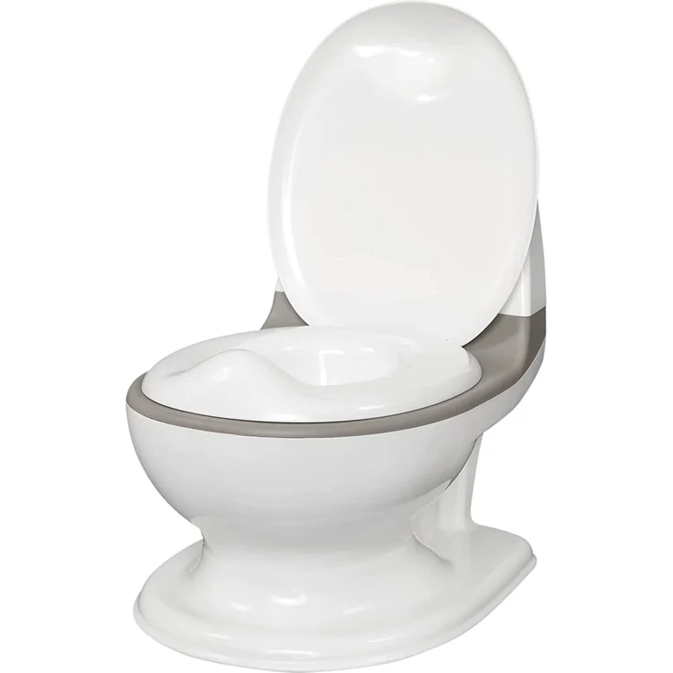 Nuby Dr. Talbot's - My Real Potty - Kinder Töpfchen mit Spülgeräusch - Toilettentrainer für Kinder - mit echtem Sound und Batterien sind im Lieferumfang enthalten - Toilette Grau und Weiß - 18+ Monate – Bild 1