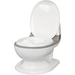 Nuby Dr. Talbot's - My Real Potty - Kinder Töpfchen mit Spülgeräusch - Toilettentrainer für Kinder - mit echtem Sound und Batterien sind im Lieferumfang enthalten - Toilette Grau und Weiß - 18+ Monate