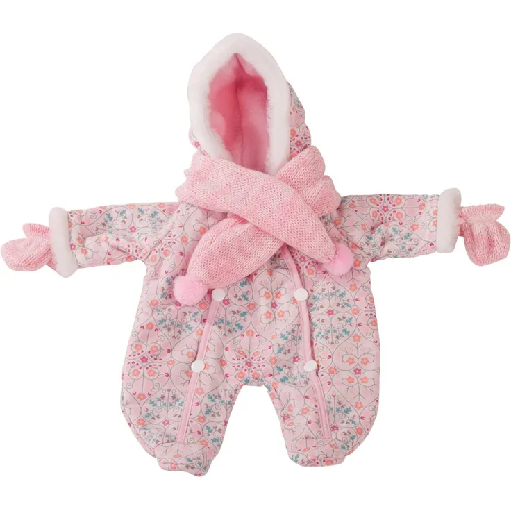 Götz 3402278 Schneeanzug warm eingepackt - Overall-Winterset Puppenbekleidung Gr. S - 3-teiliges Bekleidungs- und Zubehörset für Babypuppen 30 - 33 cm