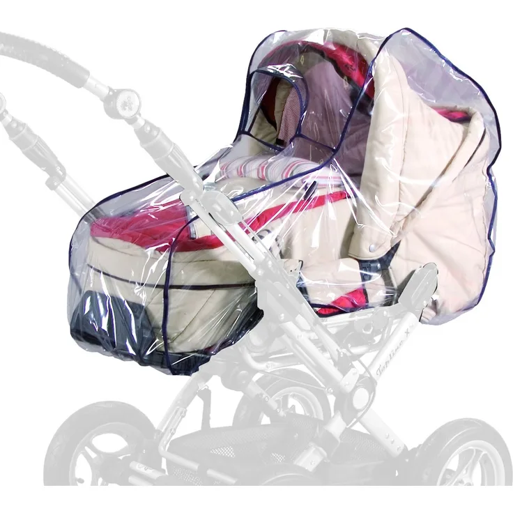 sunnybaby 13195 - Universal Regenverdeck, Regenschutz für Kinderwagen, Babywanne, Soft-Tragetasche | Kontaktfenster f. optimale Luftzirkulation | glasklar | schadstofffrei | Qualität: MADE in GERMANY