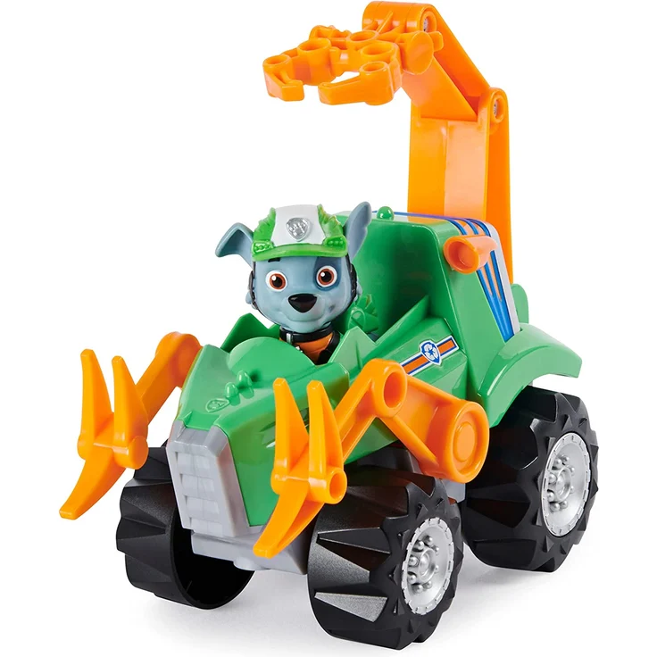 PAW Patrol Dino Rescue Rocky's Deluxe Rev Up Fahrzeug mit Mystery Dinosaurier Figur – Bild 3