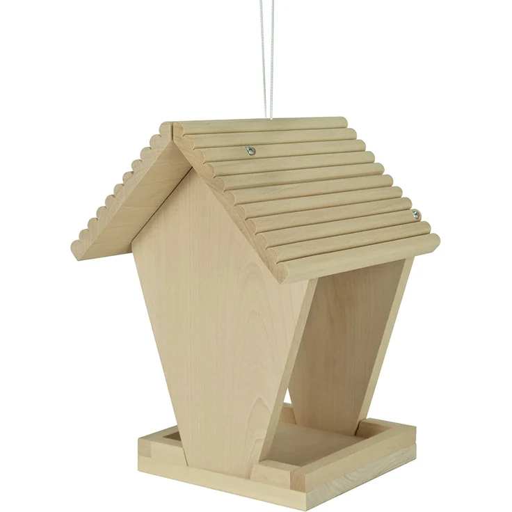 Eichhorn 100004582 Outdoor-100004582-Futterhaus aus Holz, zum Zusammenbauen und Bemalen, inkl. Pinsel und Farben, 14x14x24cm Lindenholz, DIY, Bunt – Bild 4