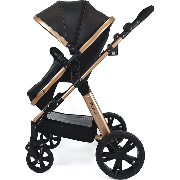 Pixini Trio Kinderwagen Set Arizona Schwarz/Gold – Bild 5