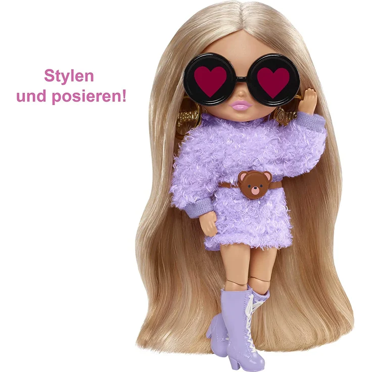 Barbie doll Barbie Barbie doll Extra Minis Purple hood/Blonde ponies – Bild 3